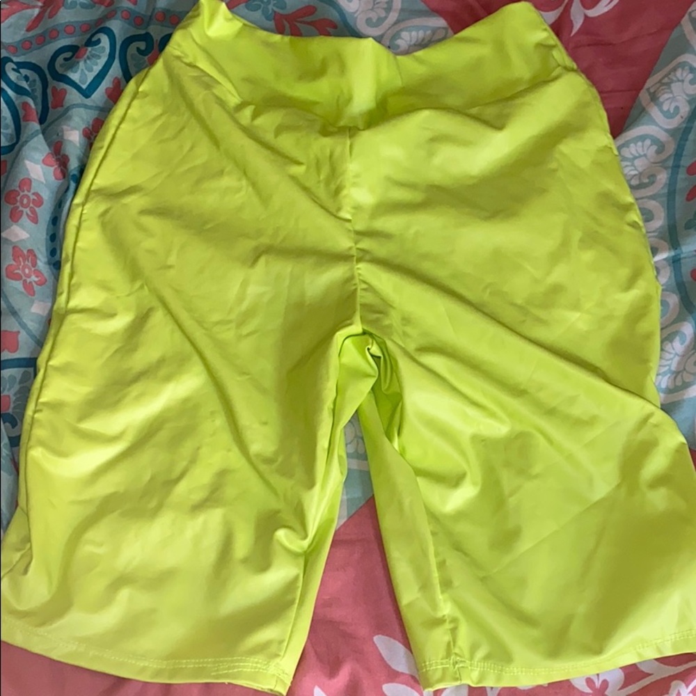 Lime green fashion nova biker shorts